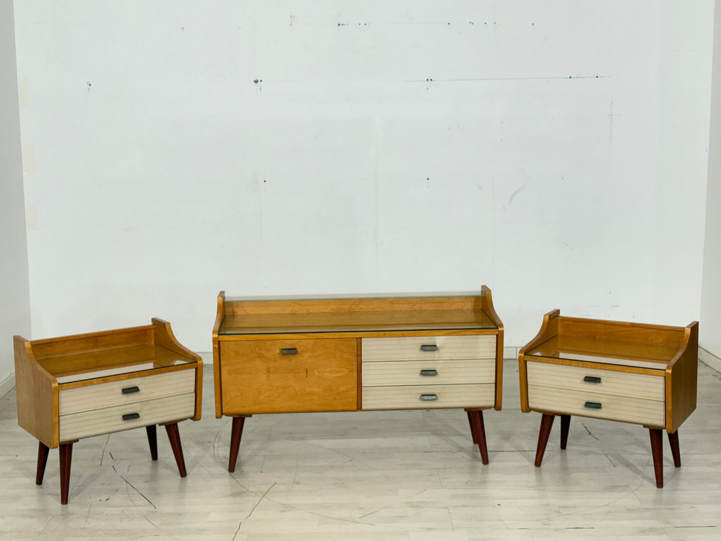 2x Vintage Nachttische Nachtschränke Beistelltisch Kommode