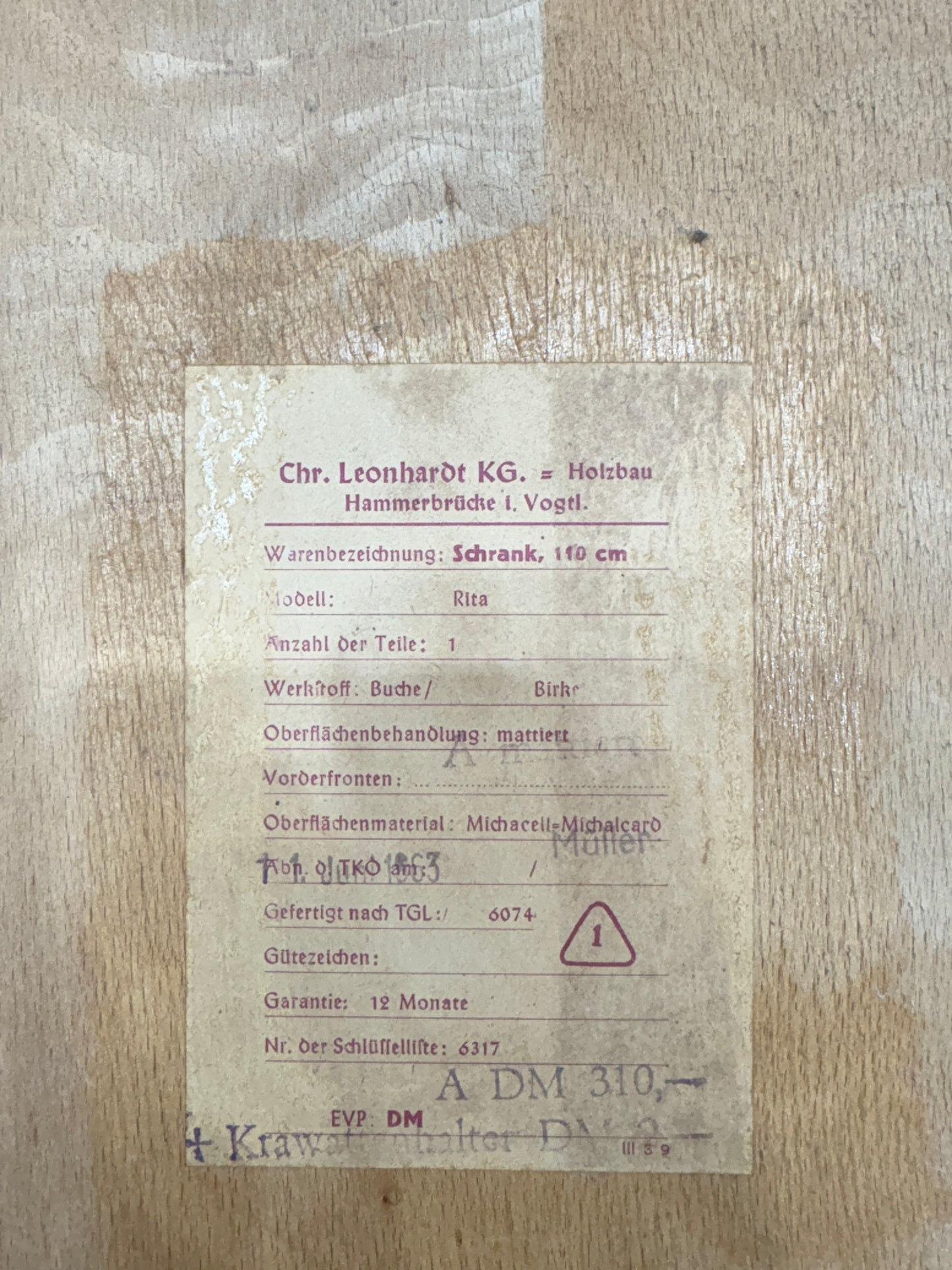 Zweitüriger Vintage Kleiderschrank Holz Schrank Schlafzimmerschrank