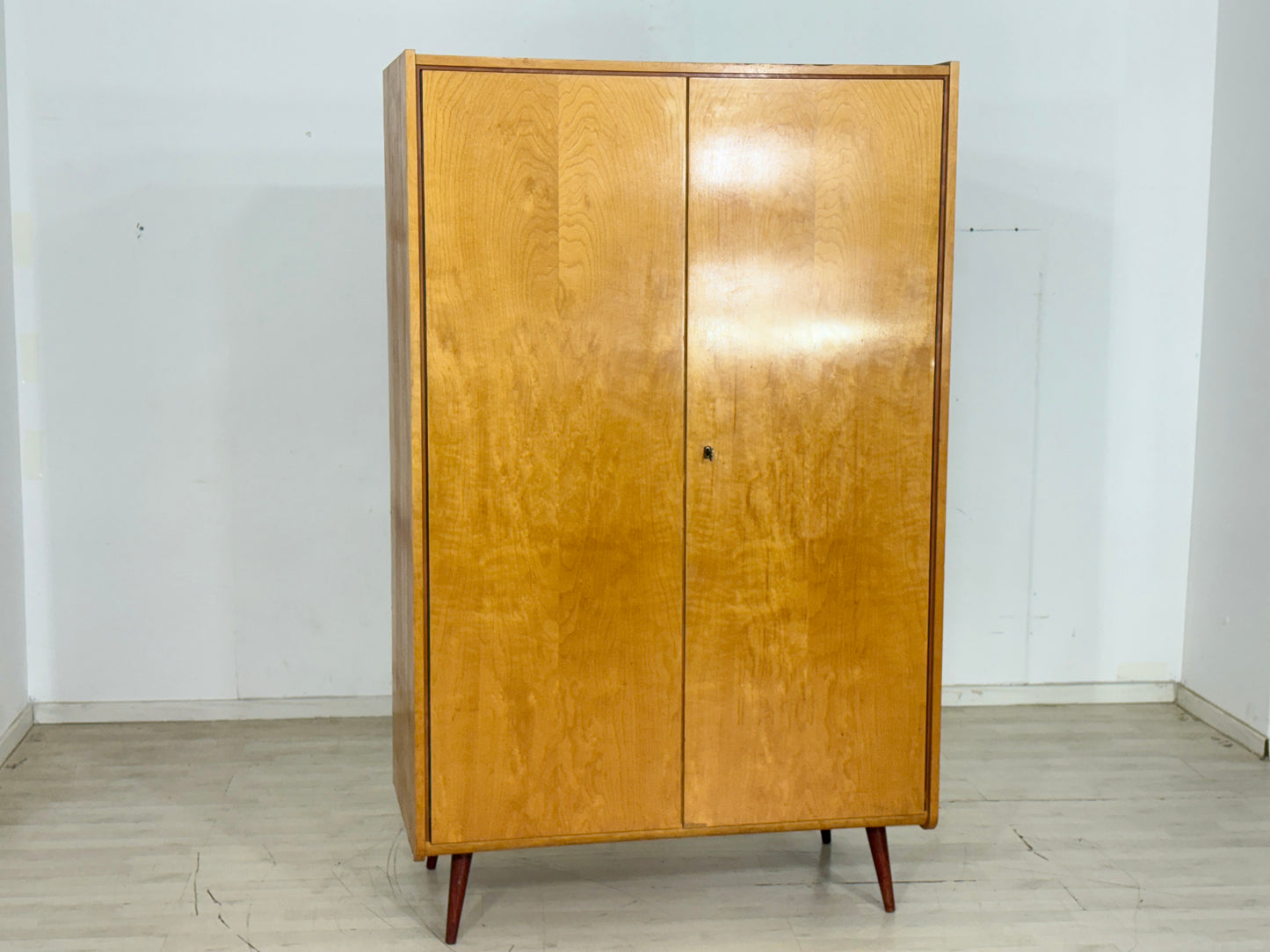 Vintage Holz Kleiderschrank Wäscheschrank Schlafzimmerschrank