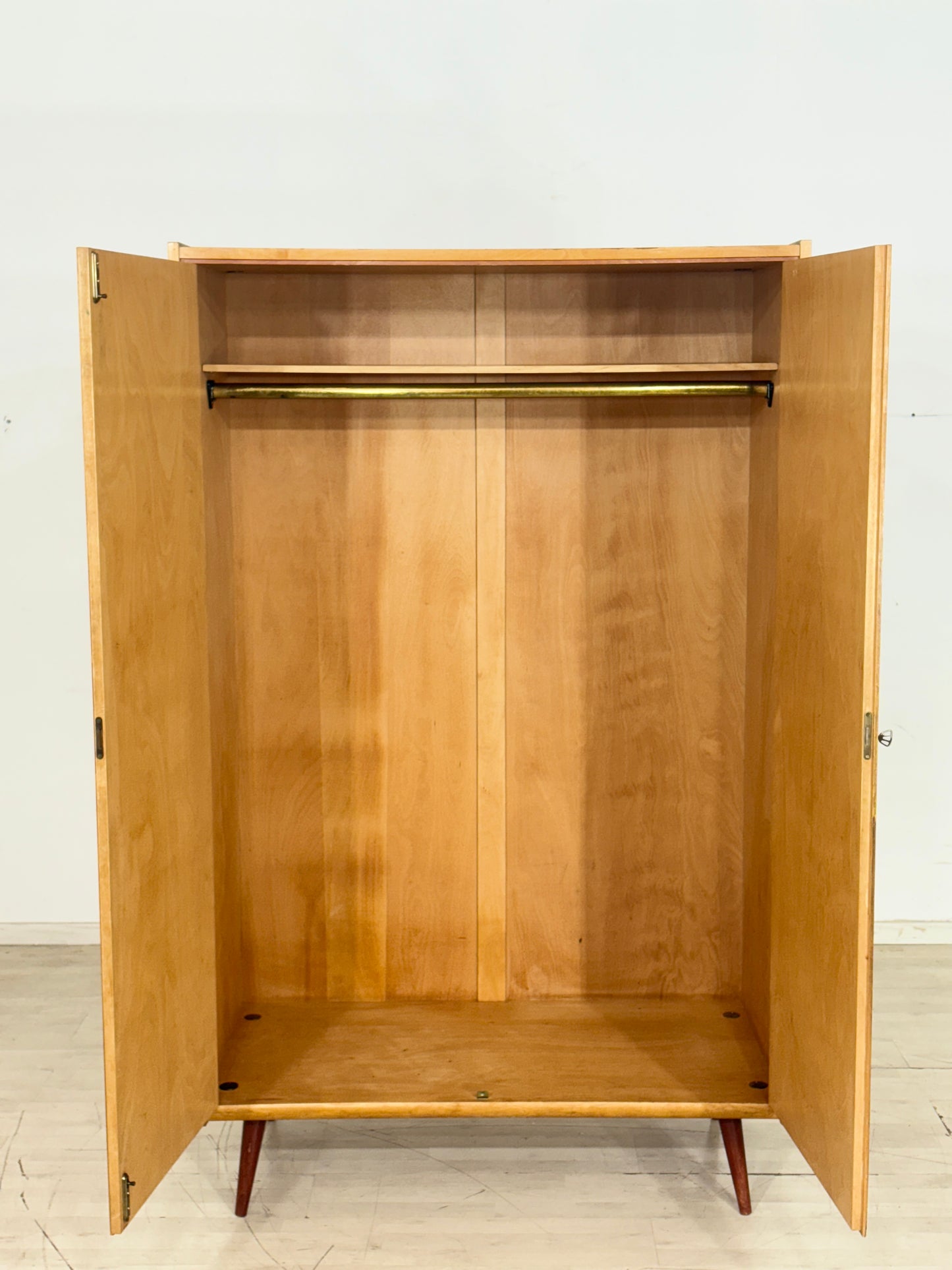 Vintage Holz Kleiderschrank Wäscheschrank Schlafzimmerschrank