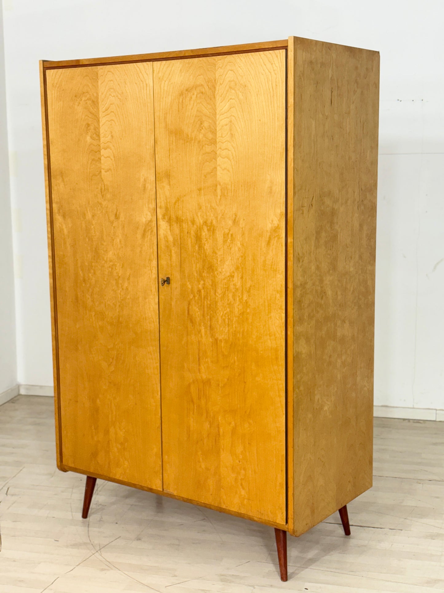 Vintage Holz Kleiderschrank Wäscheschrank Schlafzimmerschrank