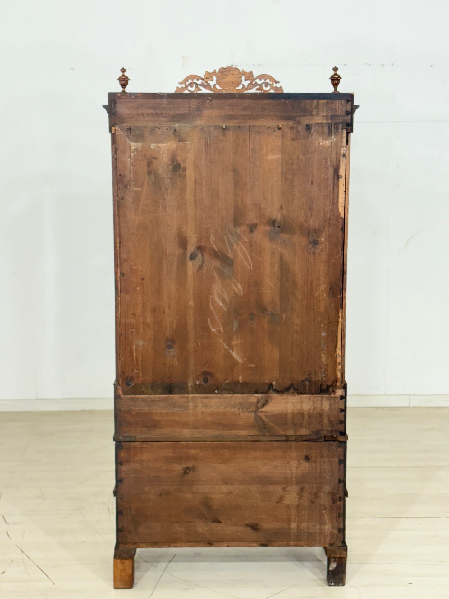Biedermeier Vitrine Wohnzimmerschrank Schrank Fächerschrank um 1880