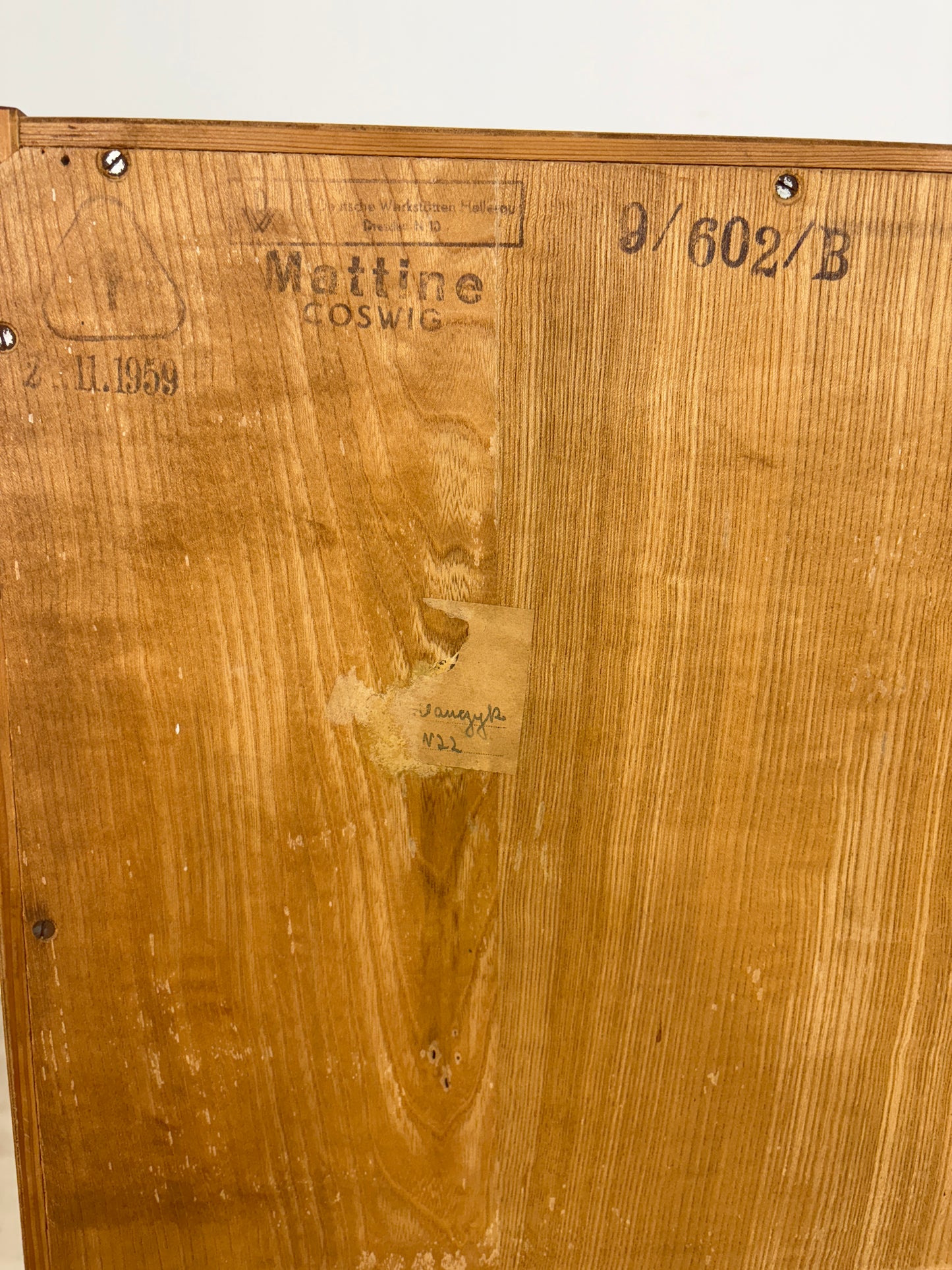 Vintage Hellerau Wäscheschrank Highboard Fächerschrank Schrank Mid-Century