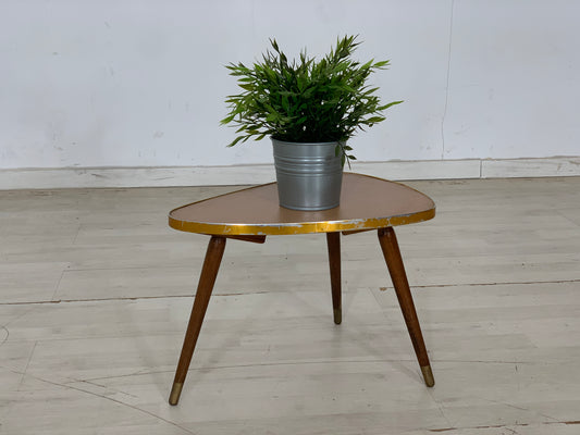 Table d'appoint en forme de rein du milieu du siècle, table à fleurs, rangement, banc à fleurs vintage