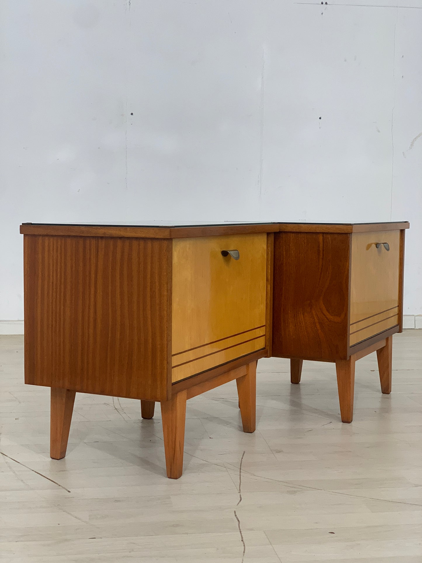 2x Vintage bedside tables, nightstands, side table