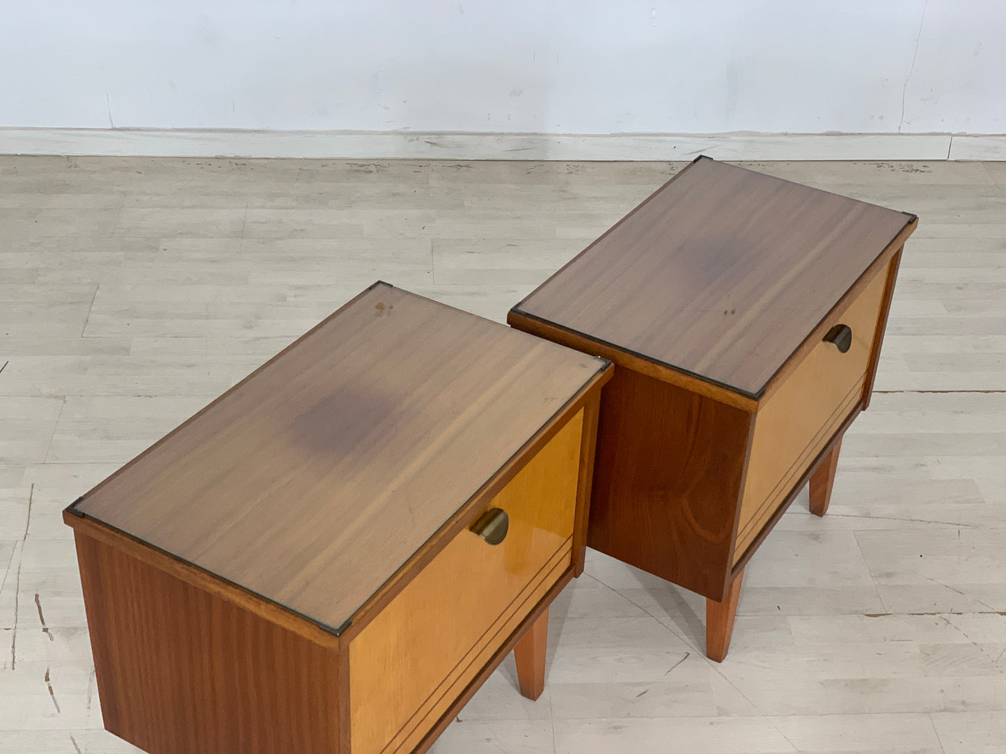 2x Vintage bedside tables, nightstands, side table