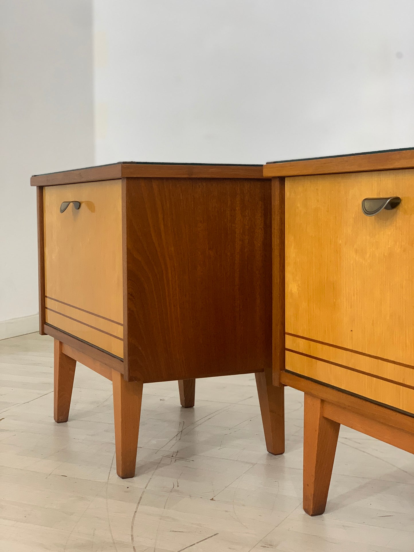 2x Vintage bedside tables, nightstands, side table