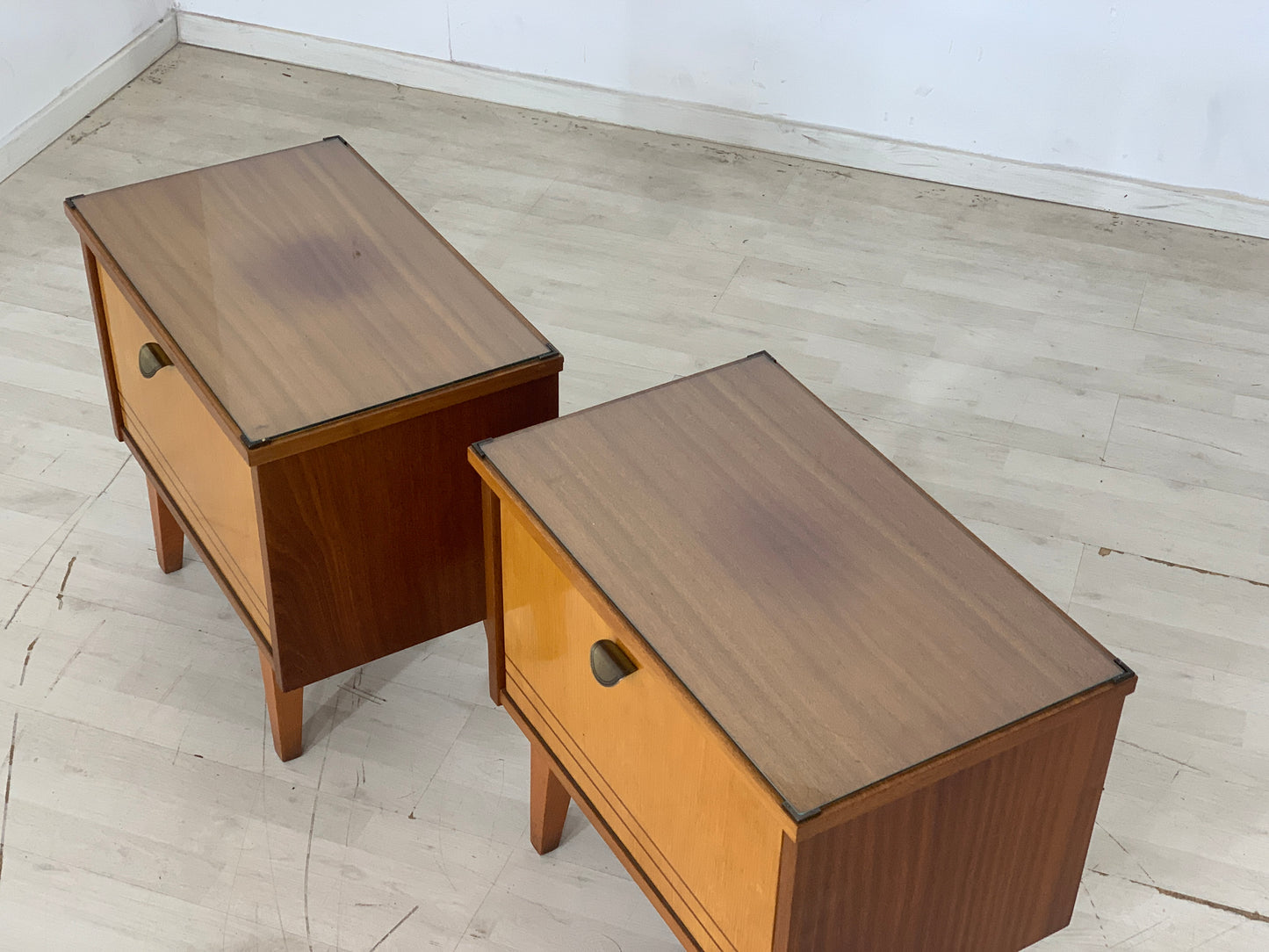 2x Vintage bedside tables, nightstands, side table