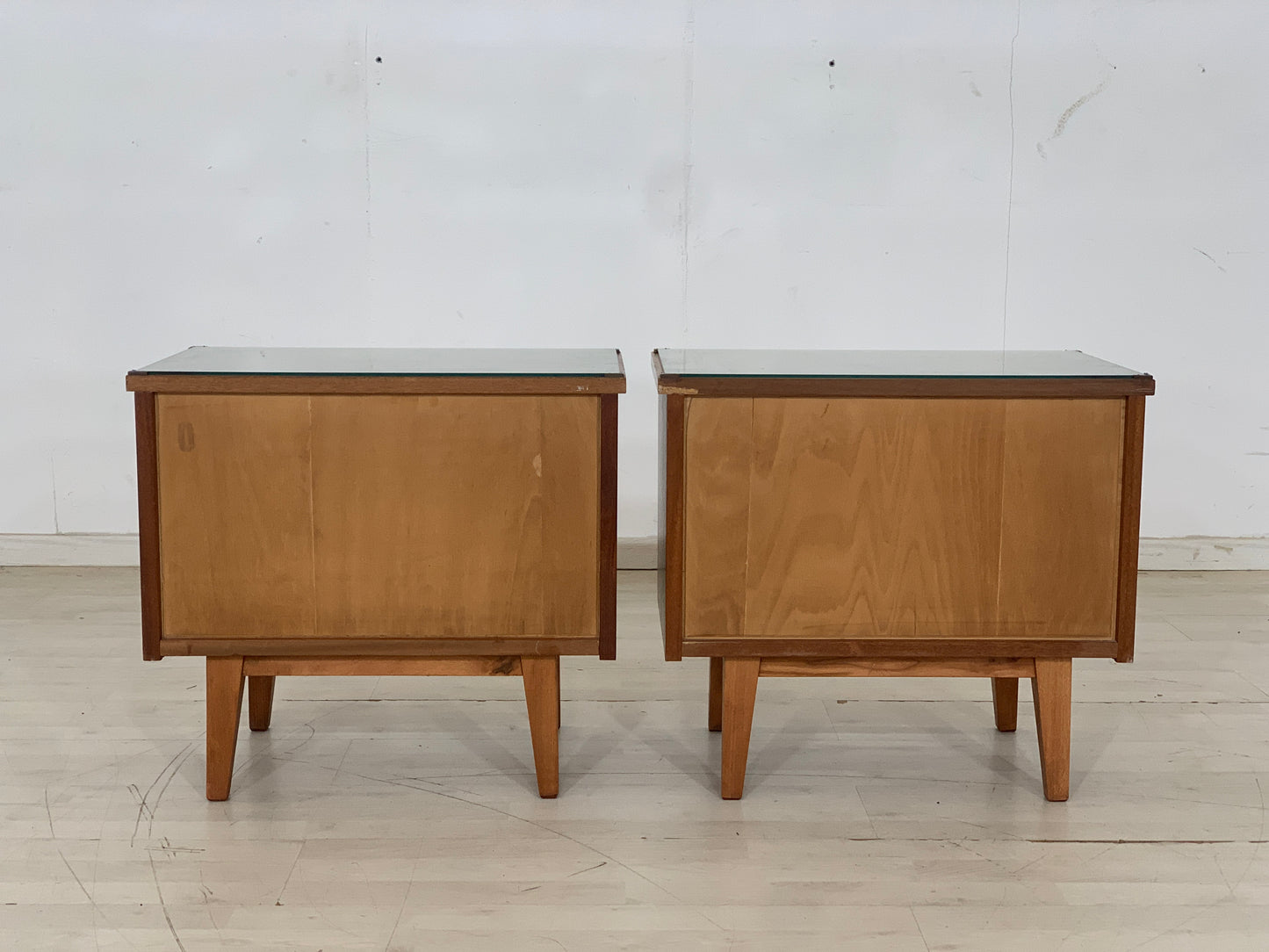2x Vintage bedside tables, nightstands, side table