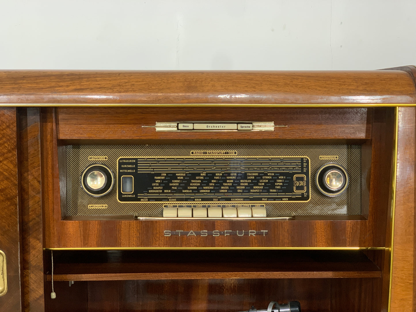 Meuble phono vintage, lecteur de disques TV, meuble à musique, 1959