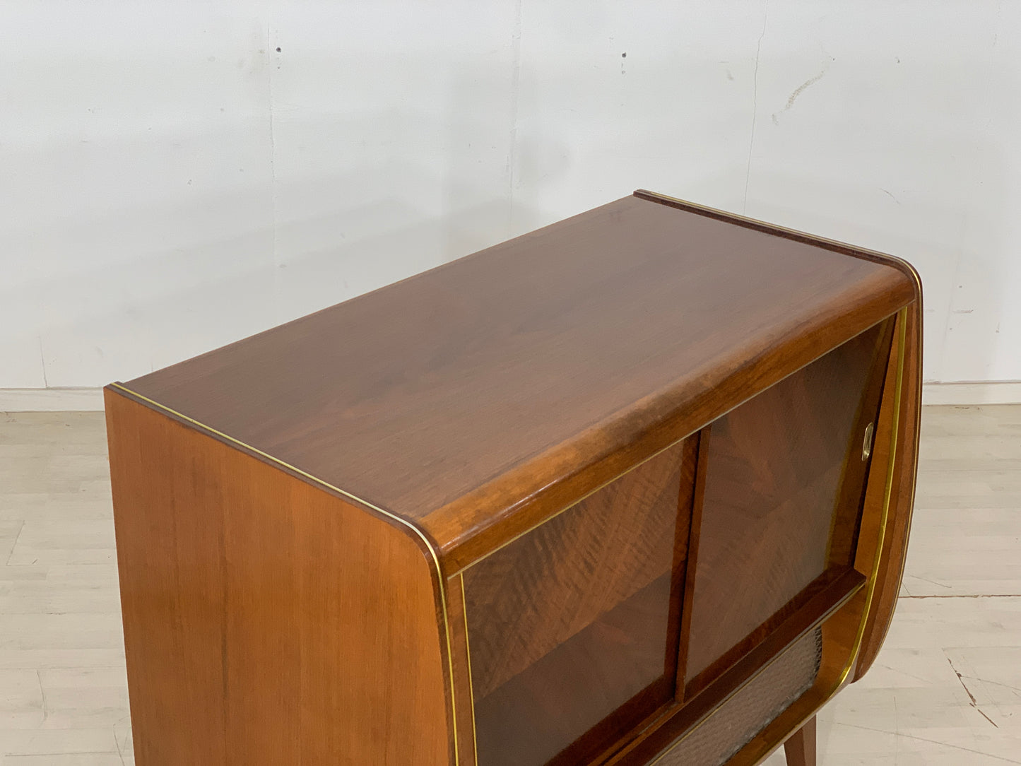 Meuble phono vintage, lecteur de disques TV, meuble à musique, 1959