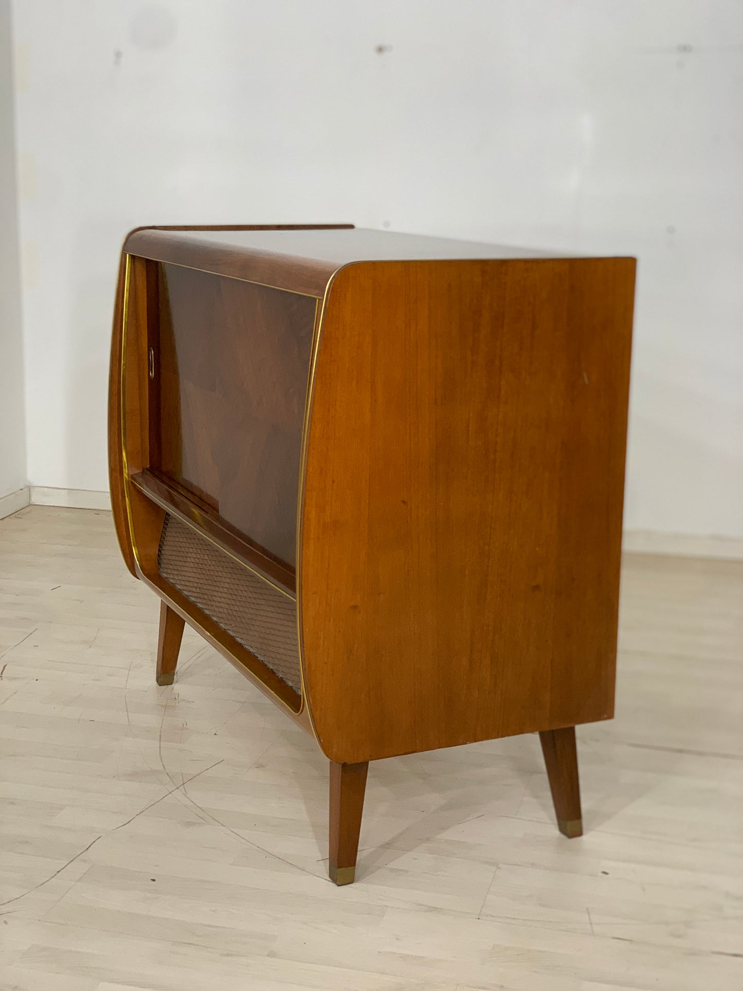 Meuble phono vintage, lecteur de disques TV, meuble à musique, 1959