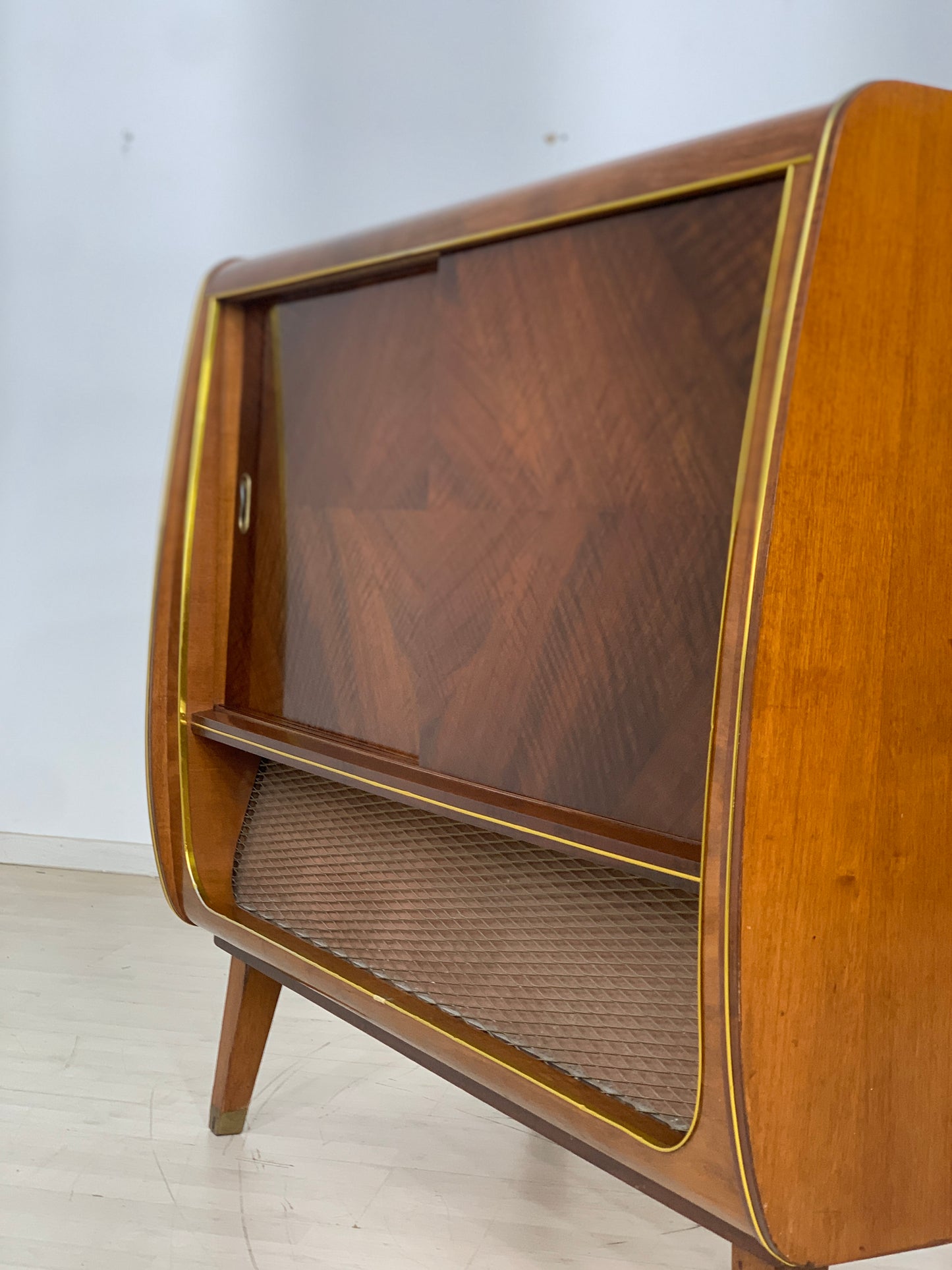 Meuble phono vintage, lecteur de disques TV, meuble à musique, 1959