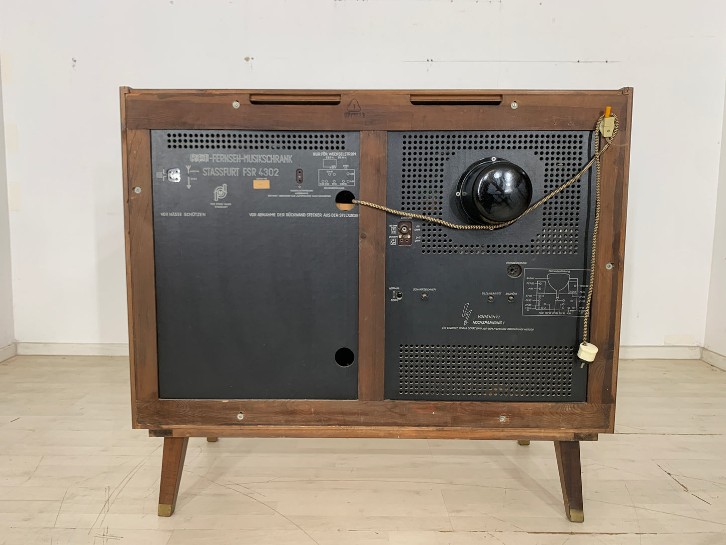 Meuble phono vintage, lecteur de disques TV, meuble à musique, 1959