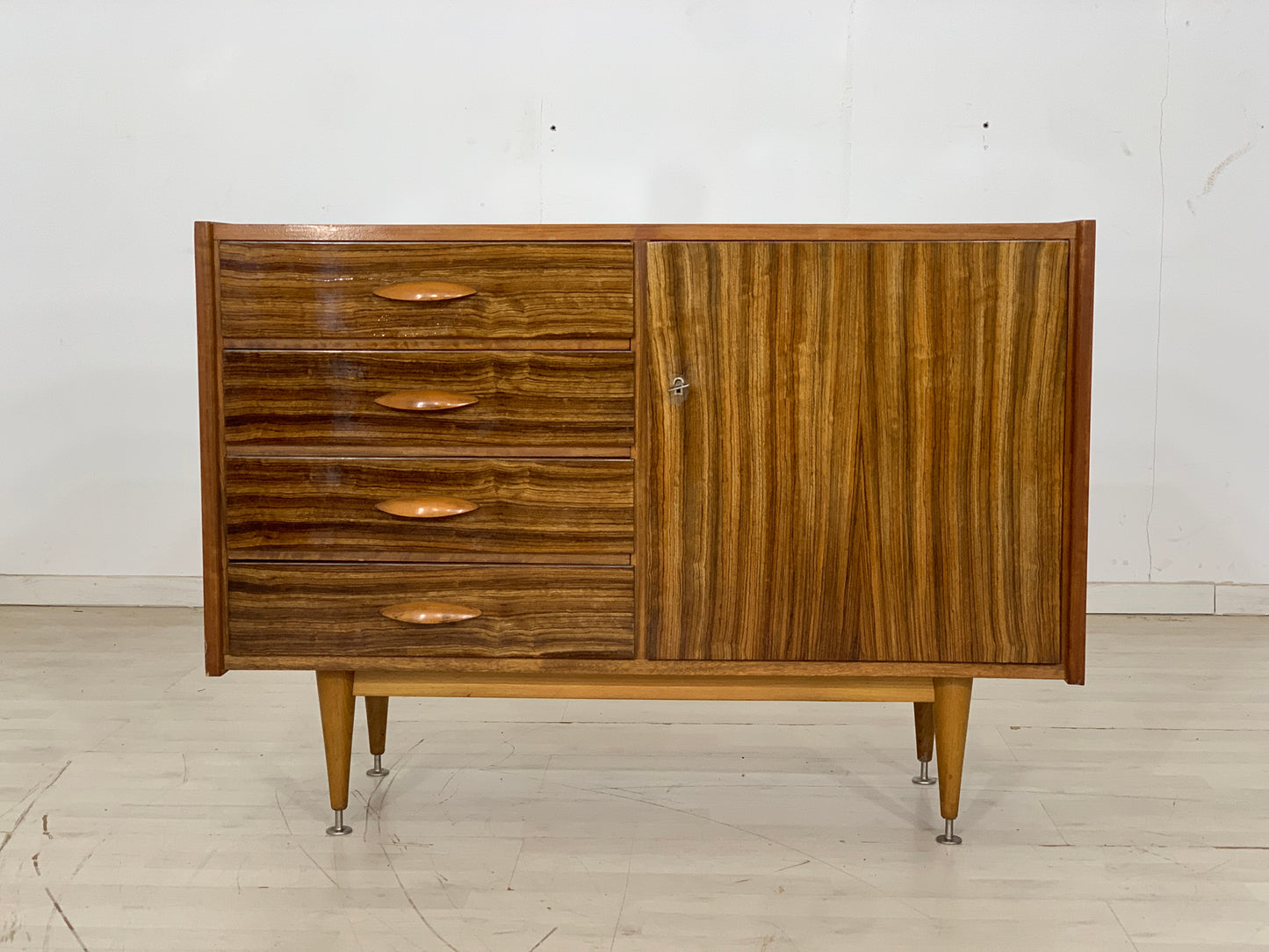 Mid Century Chest of Drawers Vanity Cabinet Linen Cabinet Vintage