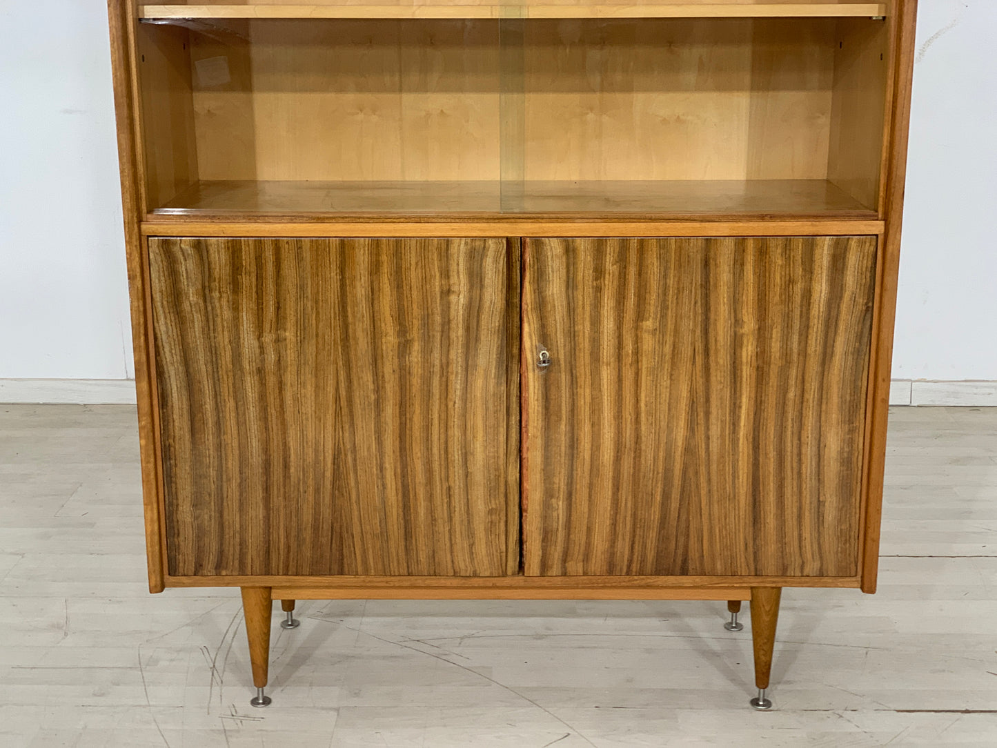 Mid Century Highboard Vitriene Geschirrschrank Schrank Vintage