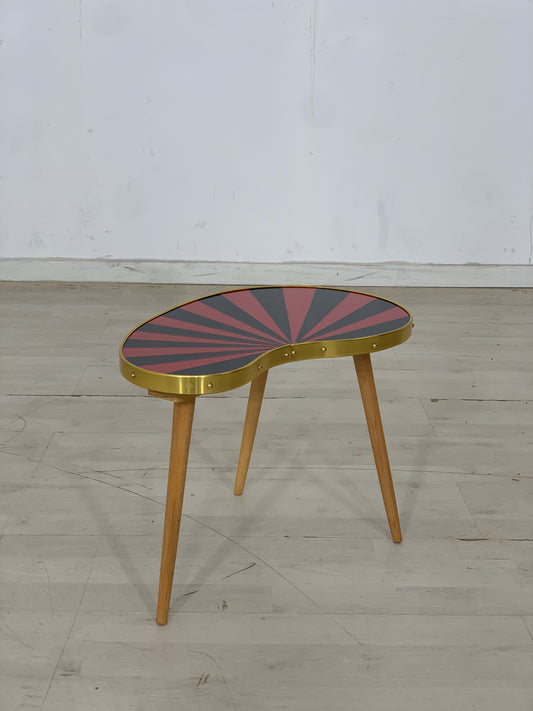 Table basse du milieu du siècle, table en forme de rein, table de rangement, banc à fleurs