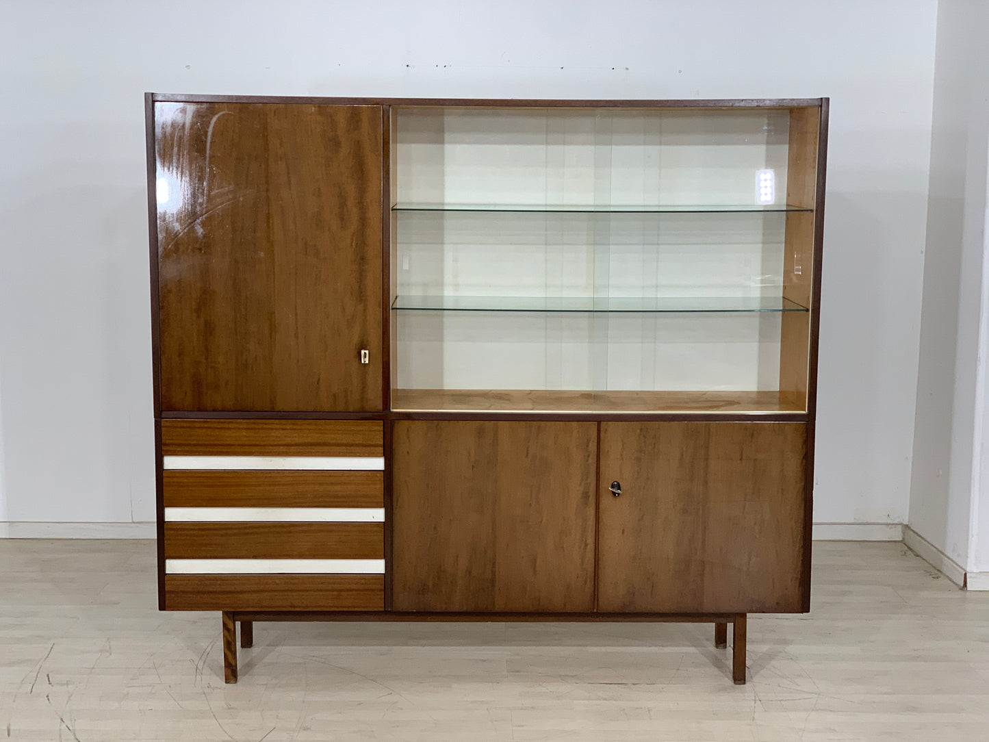 Mid Century Highboard Cabinet Buffet Living Room Cabinet Vintage