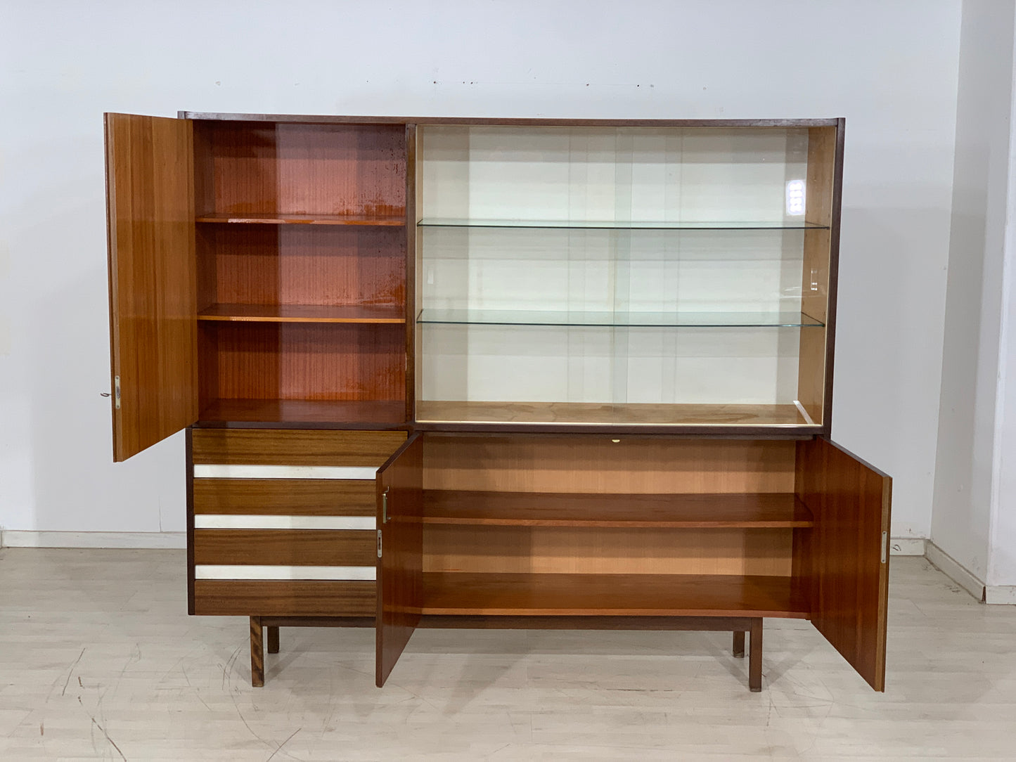 Mid Century Highboard Cabinet Buffet Living Room Cabinet Vintage