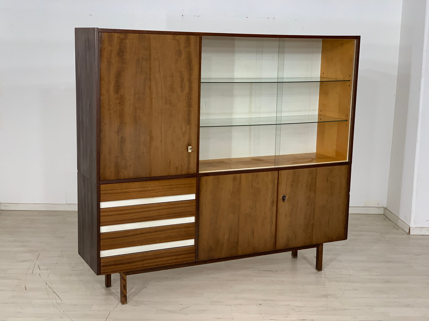 Mid Century Highboard Cabinet Buffet Living Room Cabinet Vintage