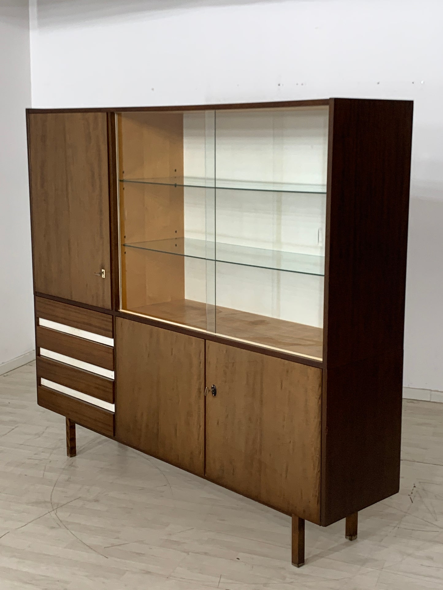 Mid Century Highboard Cabinet Buffet Living Room Cabinet Vintage