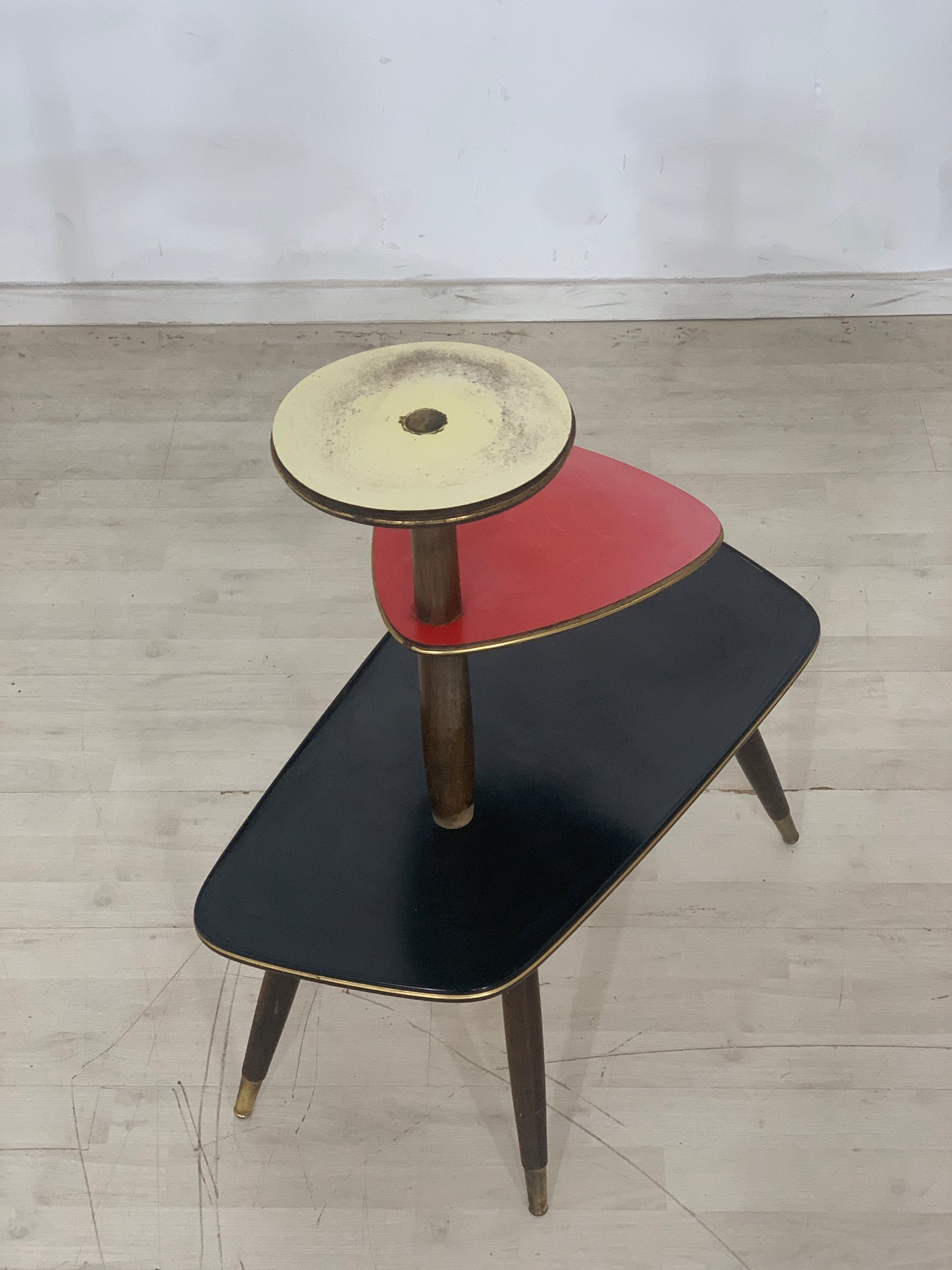 Vintage side table flower table vintage storage tiered table