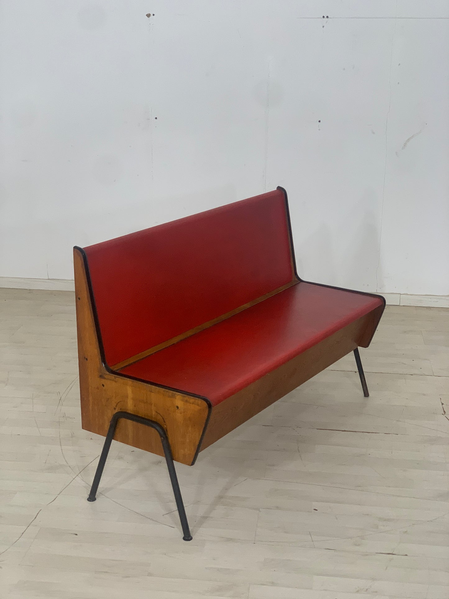 Mid Century Sitzbank Truhe Vintage