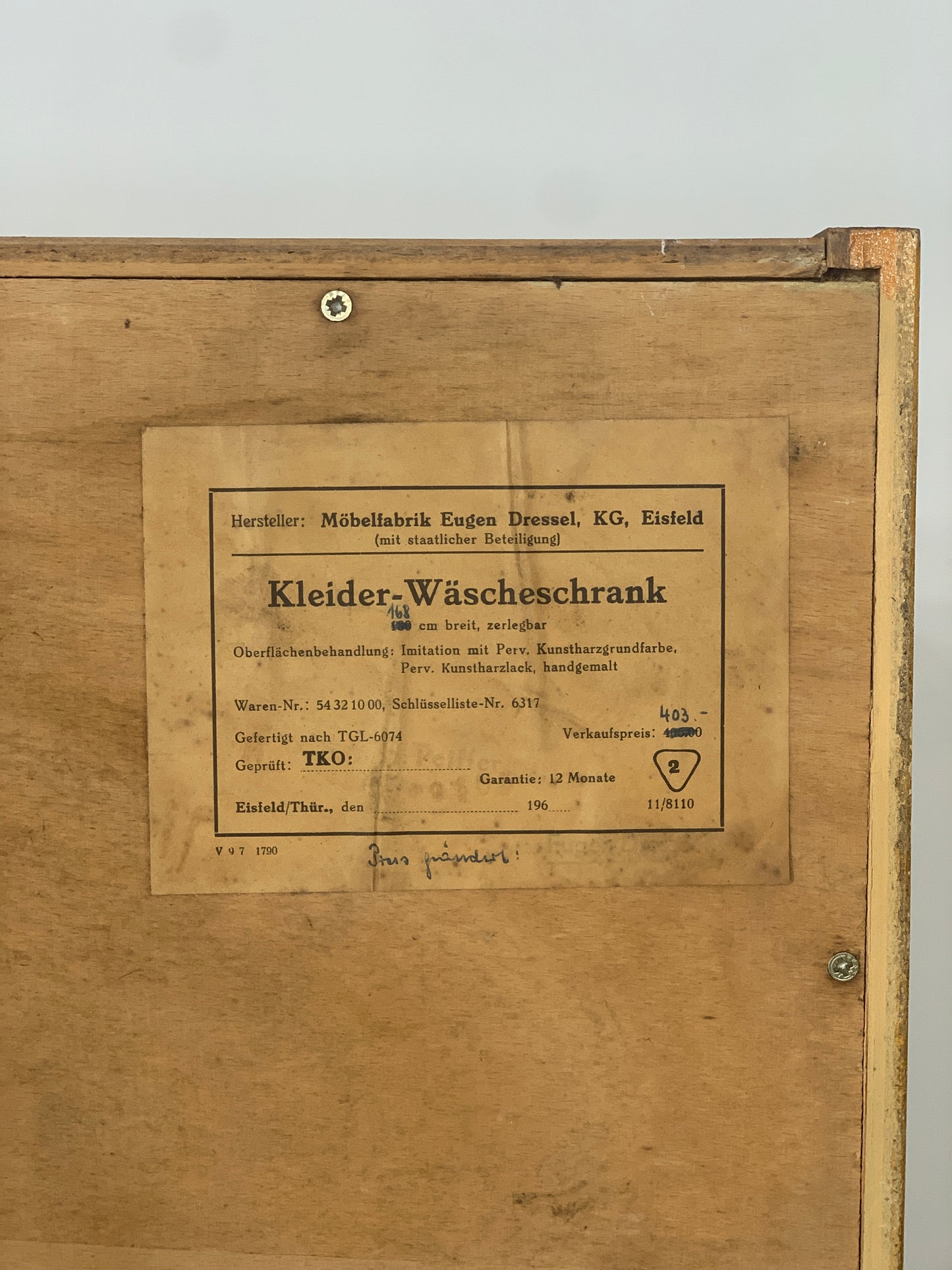 Vintage Kleiderschrank Wäscheschrank Schrank Wardrobe
