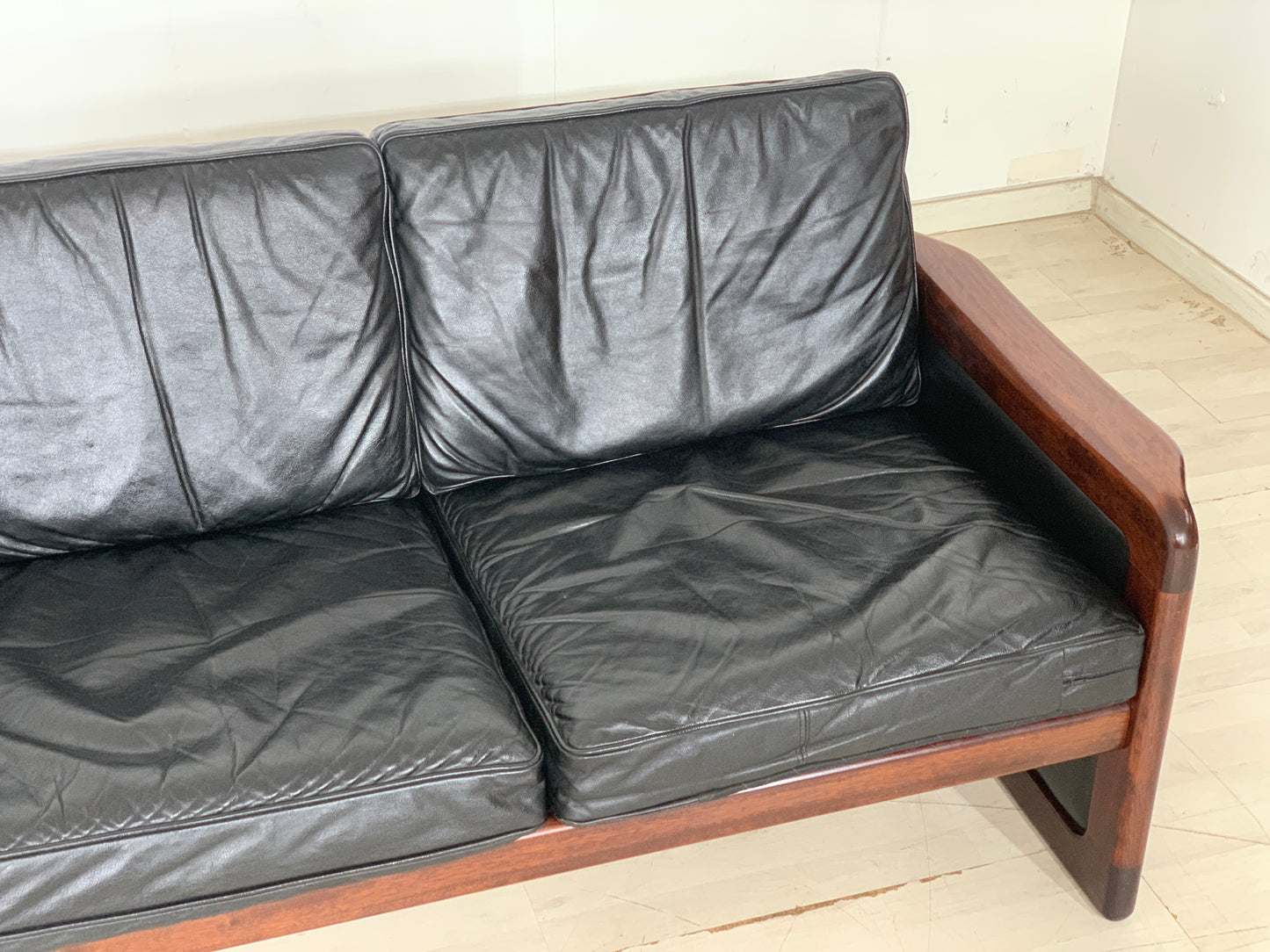 Dyrlund Leder Sofa Couch 3-Sitzer Vintage
