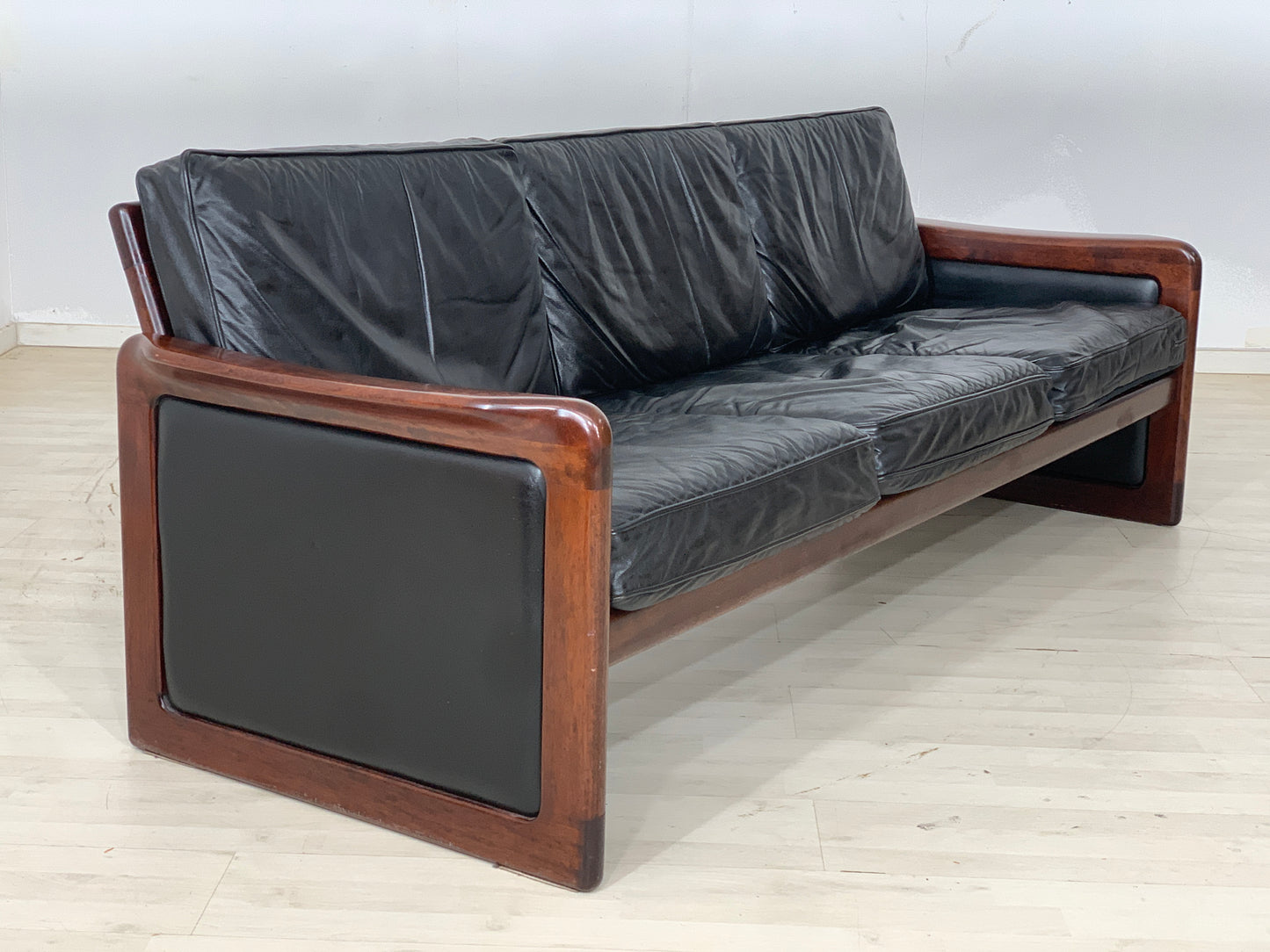 Dyrlund Leder Sofa Couch 3-Sitzer Vintage