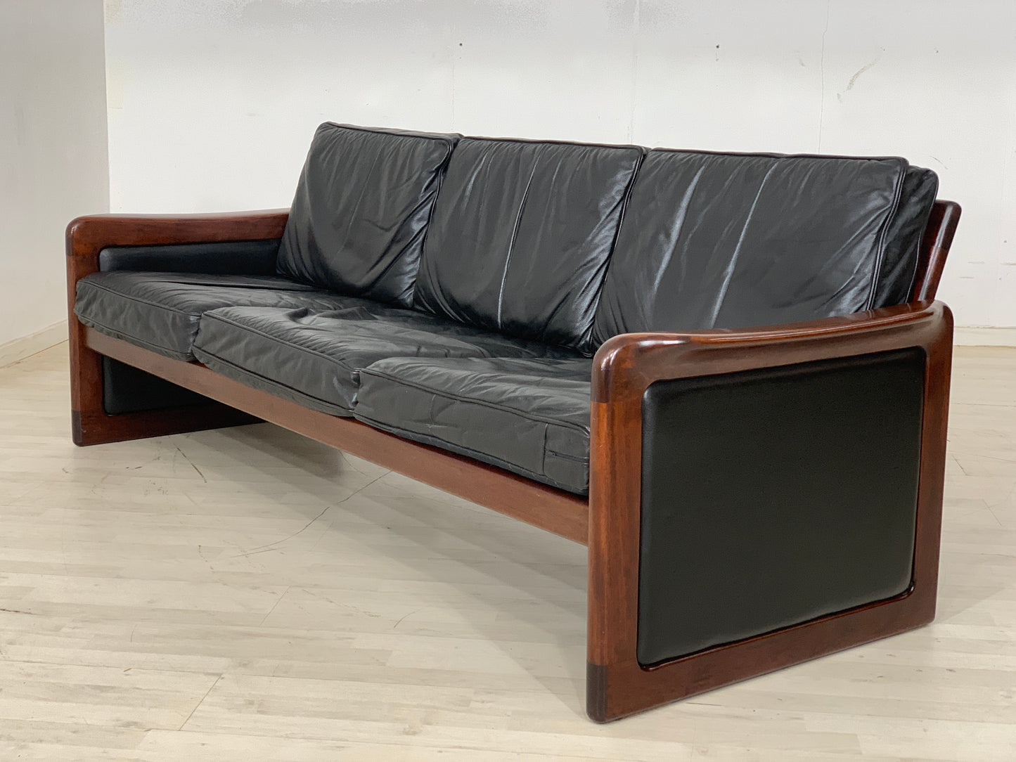 Dyrlund Leder Sofa Couch 3-Sitzer Vintage
