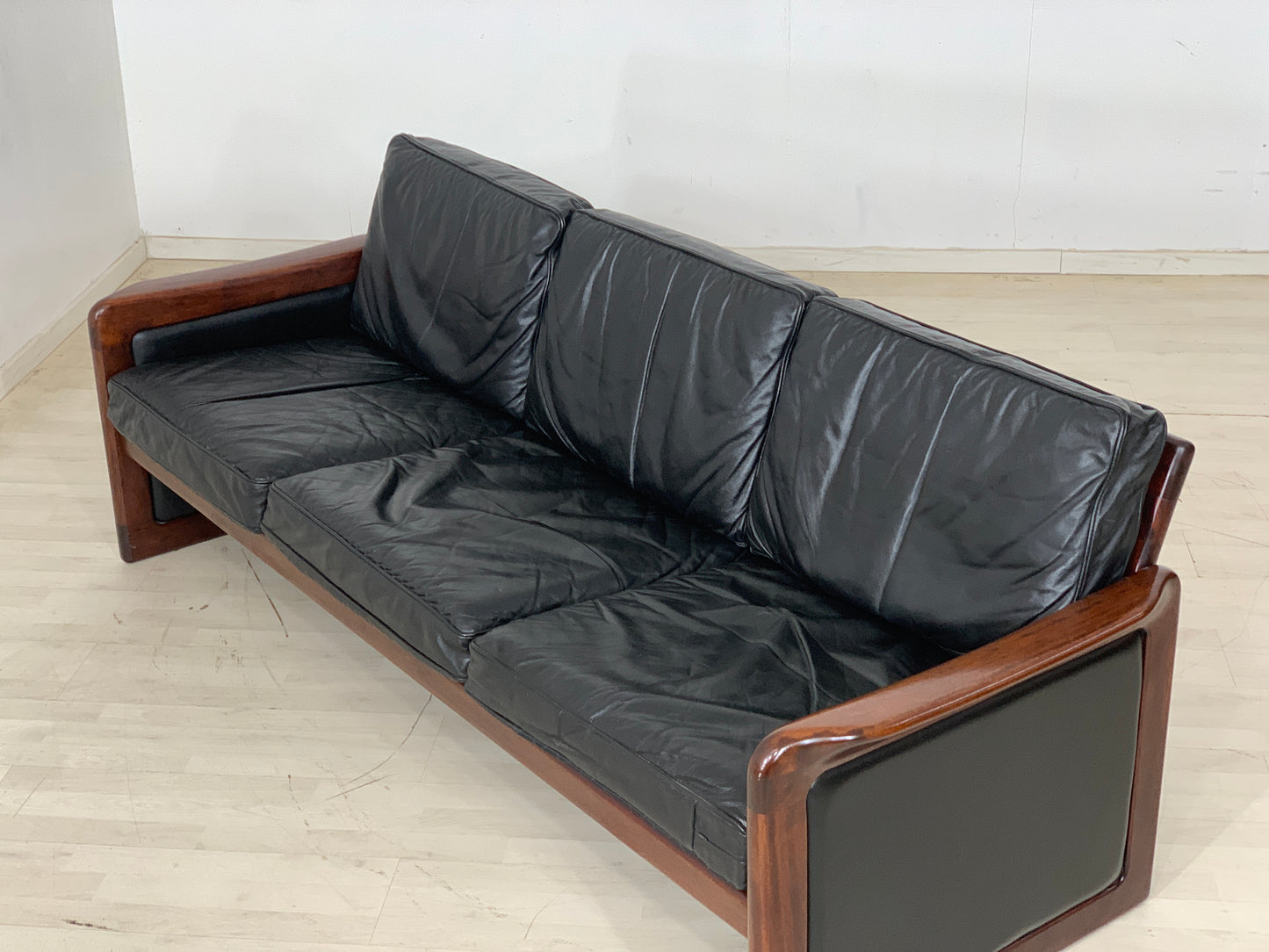 Dyrlund Leder Sofa Couch 3-Sitzer Vintage