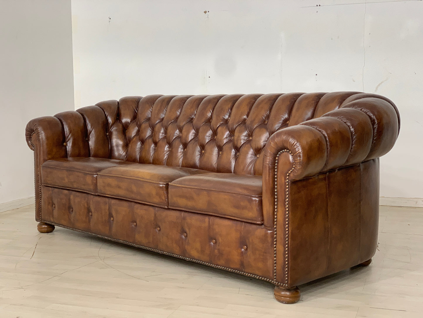 Chesterfield Sofa Couch Leder Vintage