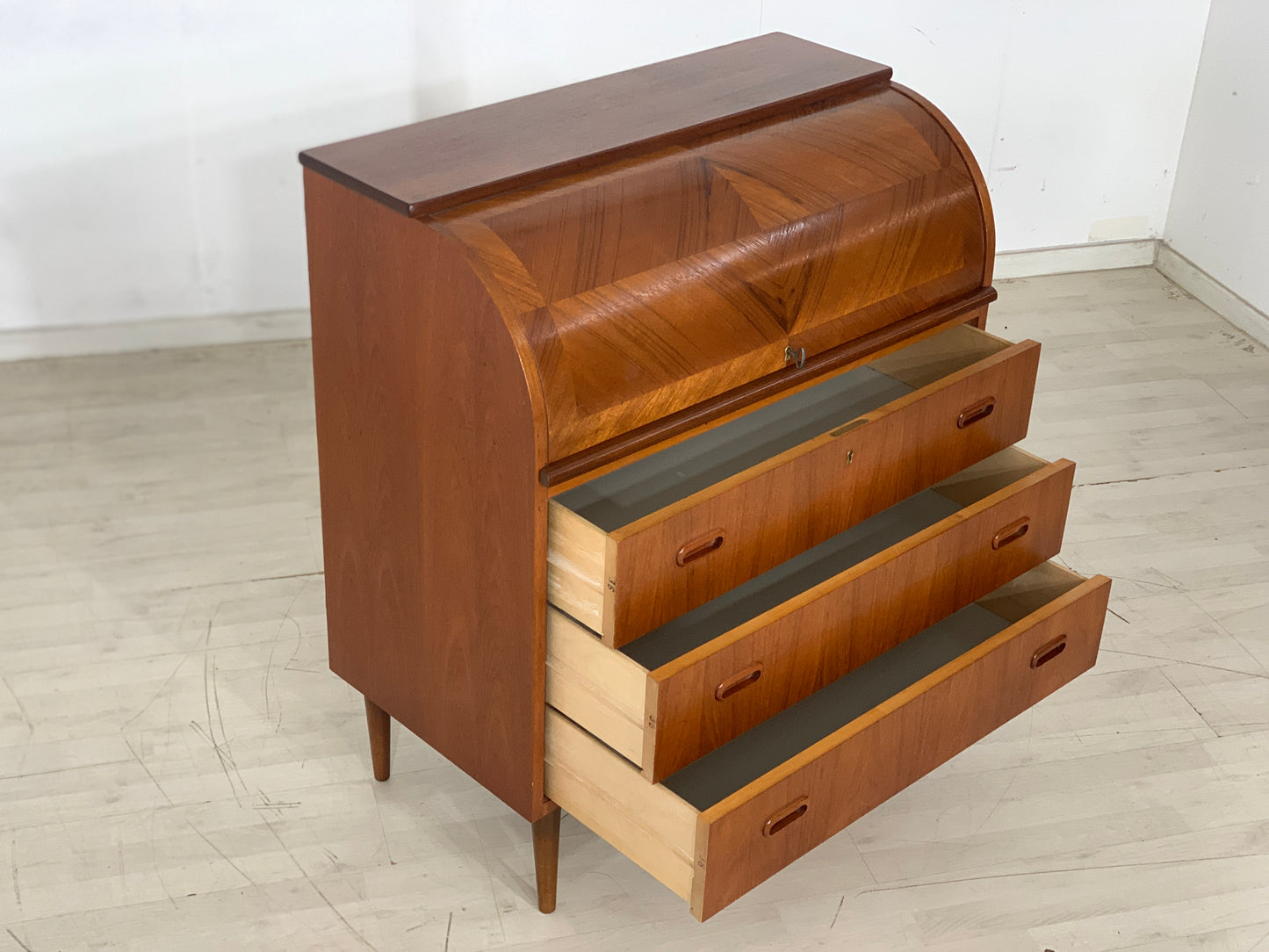 Danish Teak Sekretär Schreibschrank Kommode Vintage