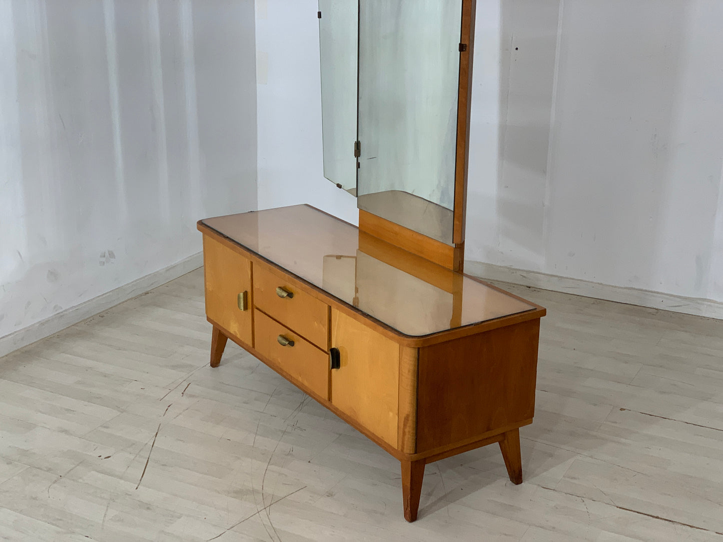 Mid Century Kommode Spiegelkommode Flurschrank Vintage