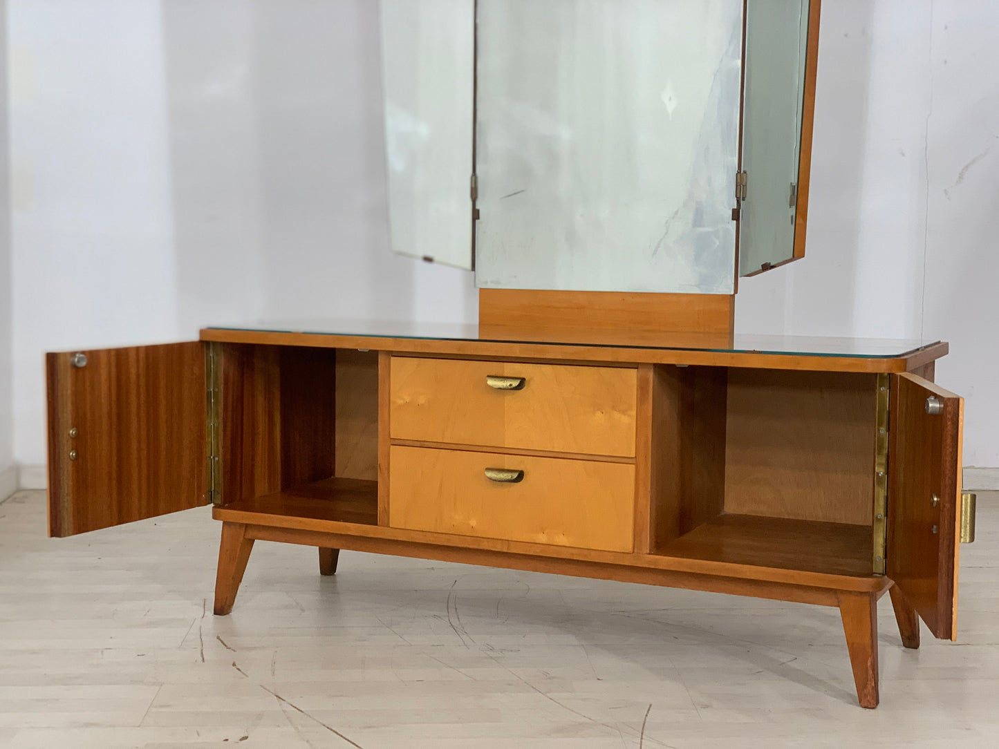 Mid Century Kommode Spiegelkommode Flurschrank Vintage