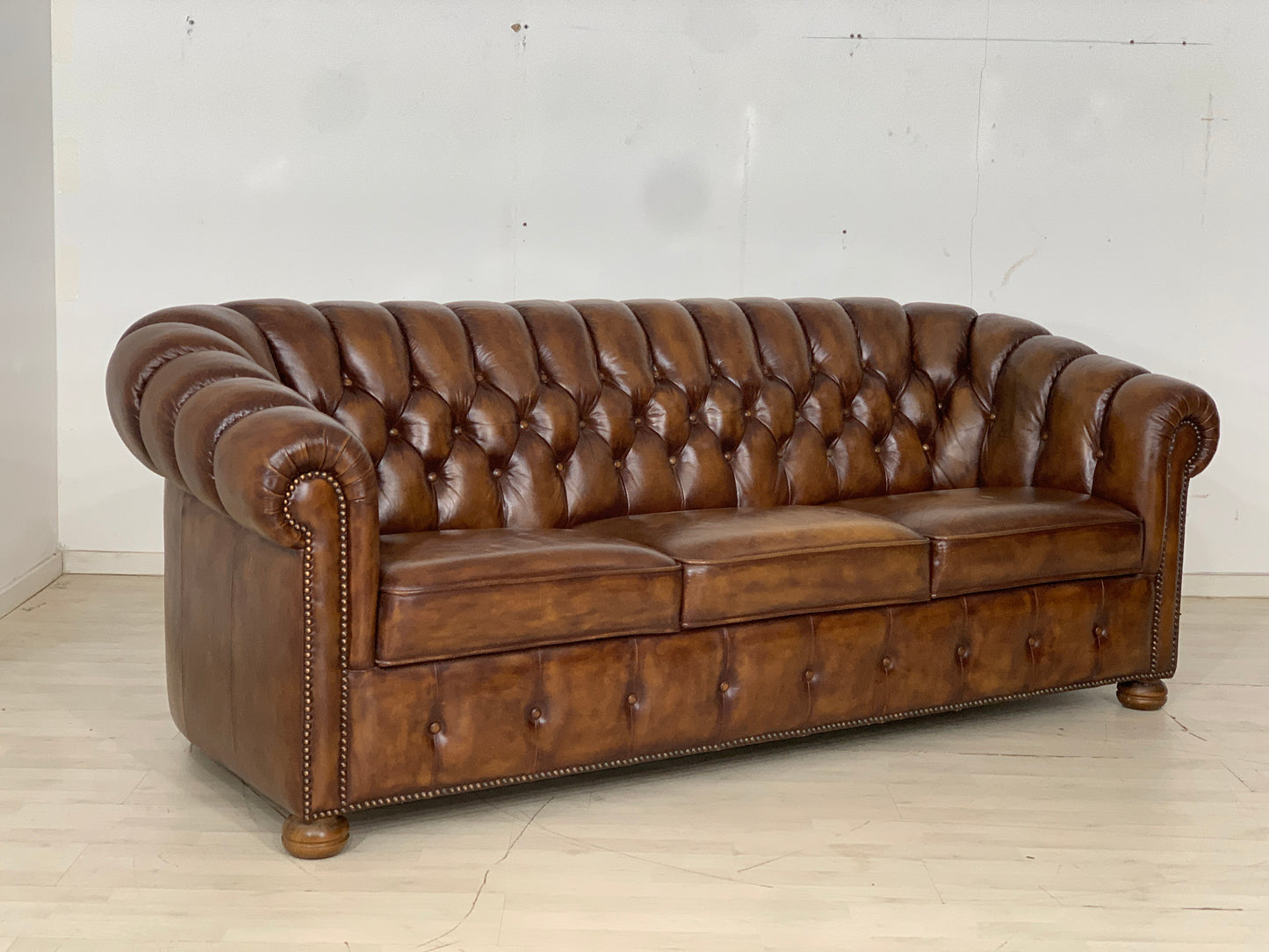 Chesterfield Sofa Couch Leder Vintage