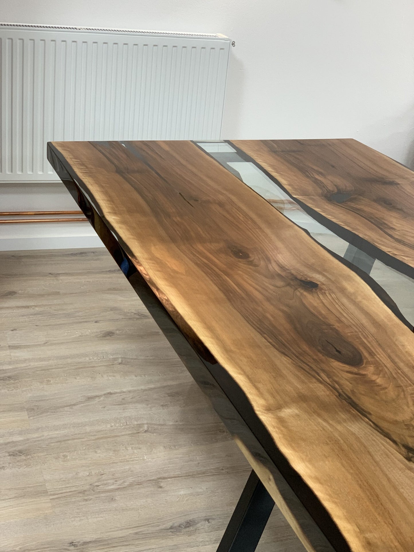 EPOXIDHARZ ESSTISCH ESSZIMMERTISCH  MASSIV TISCH NUSSBAUM 200X100