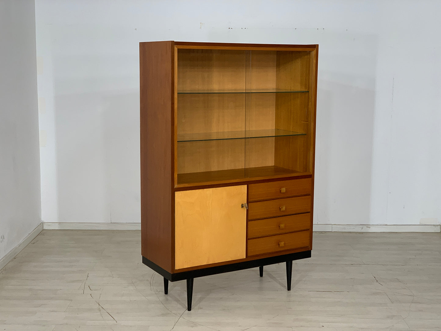 Mid Century Highboard Schrank Vitrine Vintage