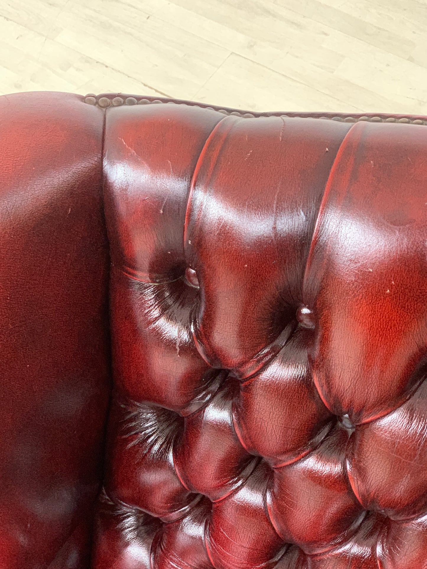 Englisch Chesterfield Sessel Armlehnsessel Leder Sessel Oxblood