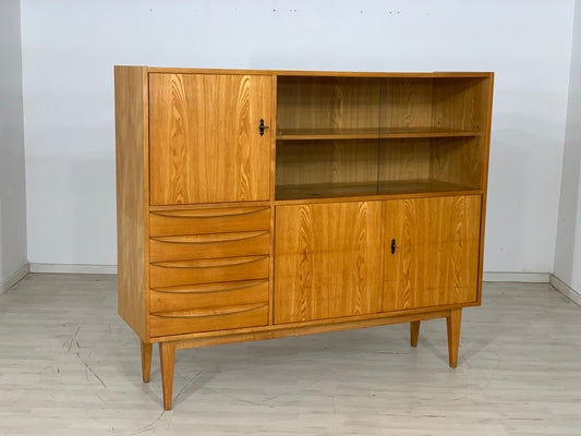 Mid Century Hellerau Highboard Schrank Vitrine Wohnzimmerschrank Vintage