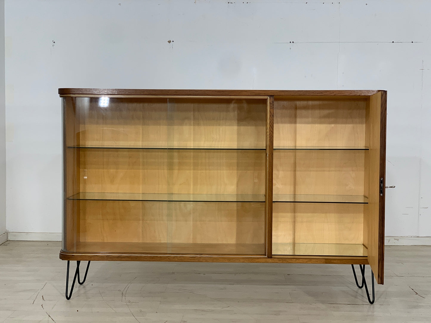 Mid Century Highboard Schrank Buffet Vitrine Vintage