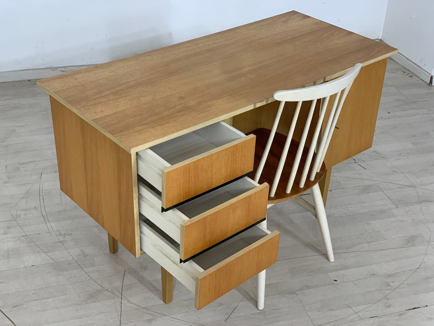 Mid Century Schreibtisch Tisch Desk Stuhl Schreibtischstuhl Vintage