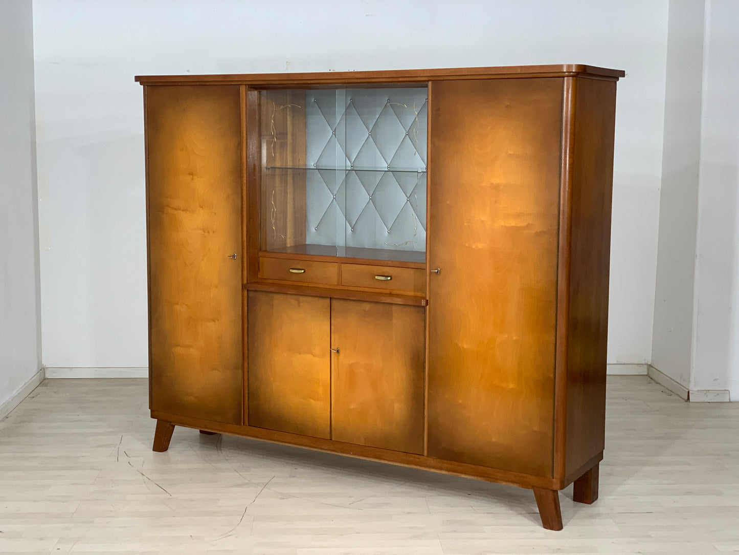 Mid Century Bücherschrank Schrank Highboard Buffet Geschirschrank Vintage