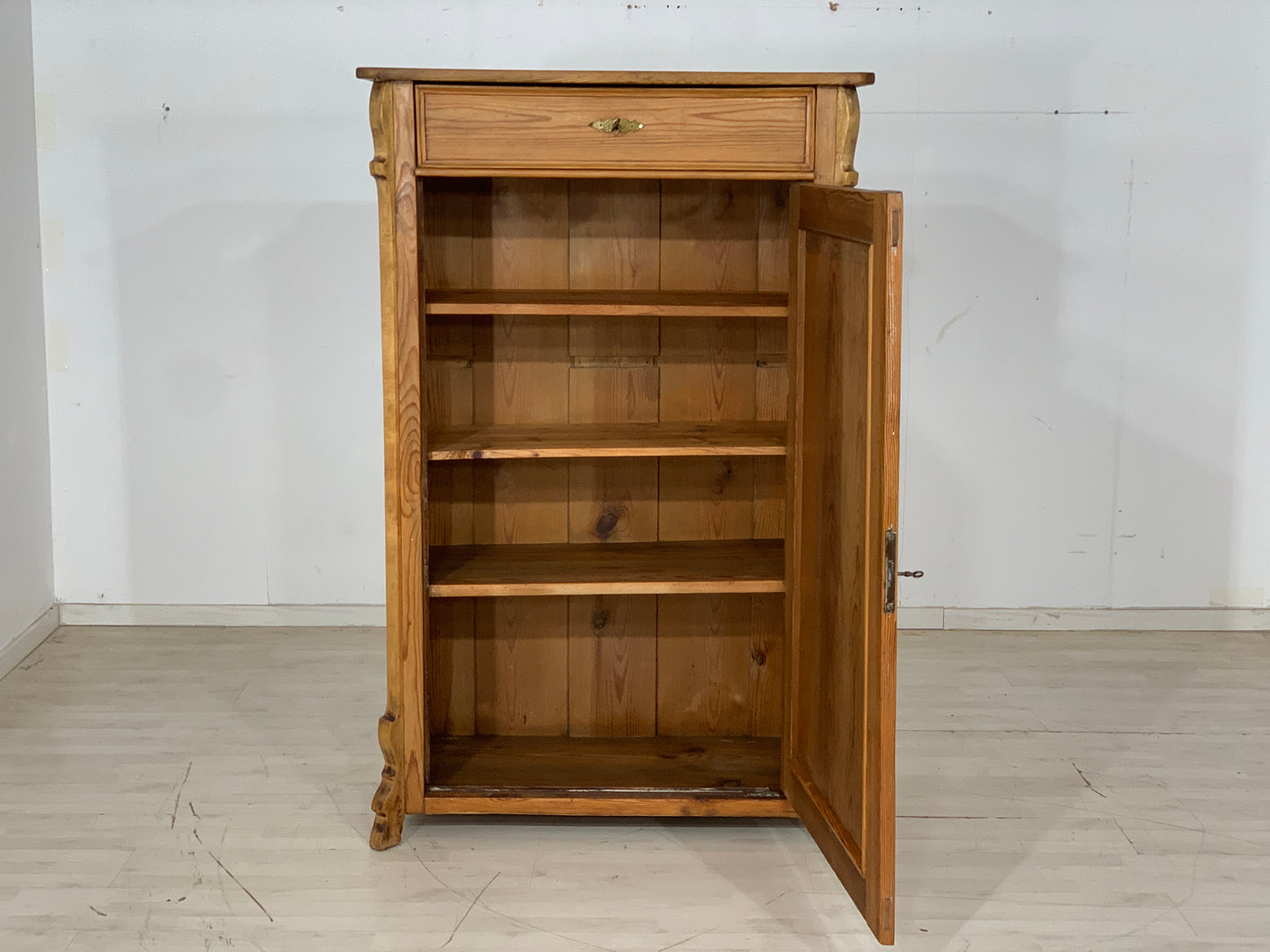 Biedermeier Schrank Wäscheschrank Holz Vertiko um 1880