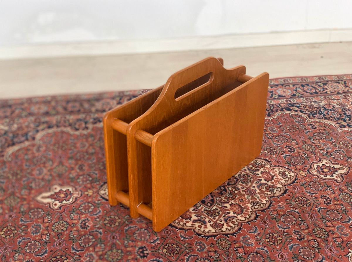 Teak / Zeitungsständer / Zeitschriftenhalter / Ablage / Vintage