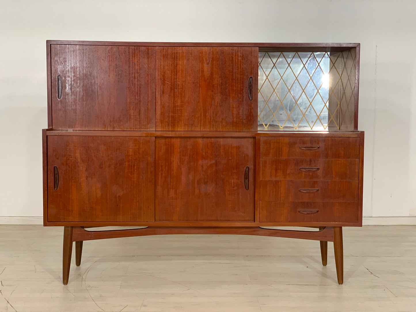 Danish Teak Highboard Schrank Wohnzimmerschrank Vintage