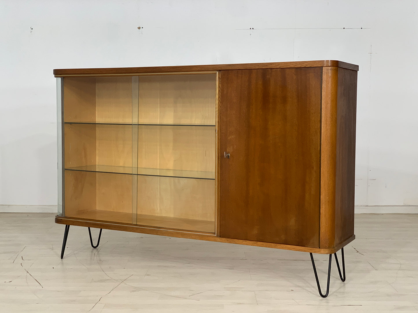 Mid Century Highboard Schrank Buffet Vitrine Vintage