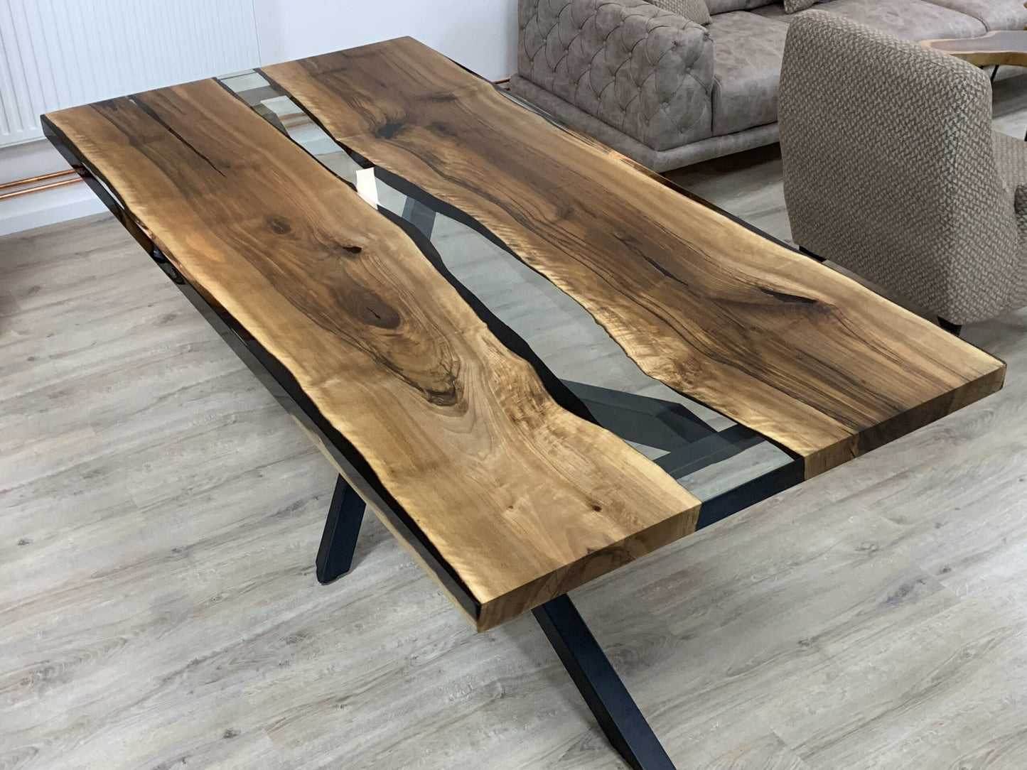 EPOXY RESIN DINING TABLE DINING ROOM TABLE SOLID TABLE WALNUT 200X100