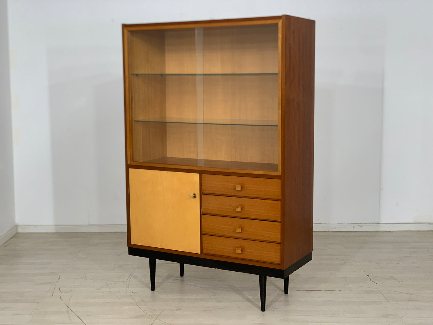 Mid Century Highboard Schrank Vitrine Vintage